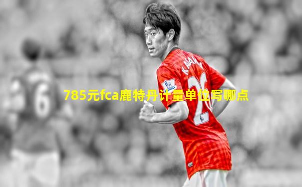 785元fca鹿特丹计量单位写哪点